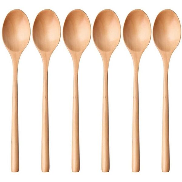 

dinnerware sets wooden spoons,wood soup spoons long handle teaspoon japanese style for kitchen stirring cooking eating