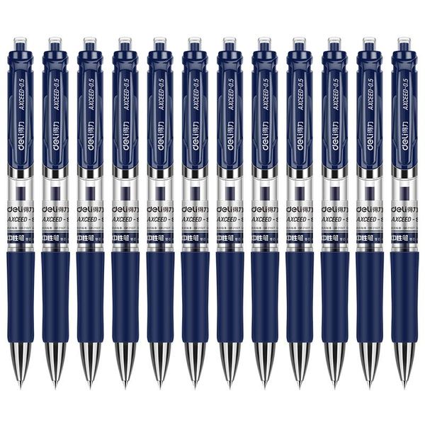 

gel pens deli pen 0.5mm office supplies stationery for students writing black red blue refills gifts