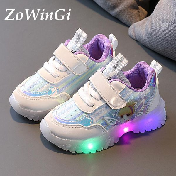 

athletic & outdoor size 21-30 girls shoes flower fairy children's sneakers children casual glowing tenis infantil menina kids, Black