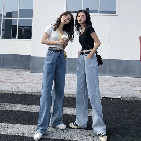 

new 2021 vintage high waist woman boyfriends women's full length mom jeans cowboy denim pants vaqueros mujer 4347, Blue
