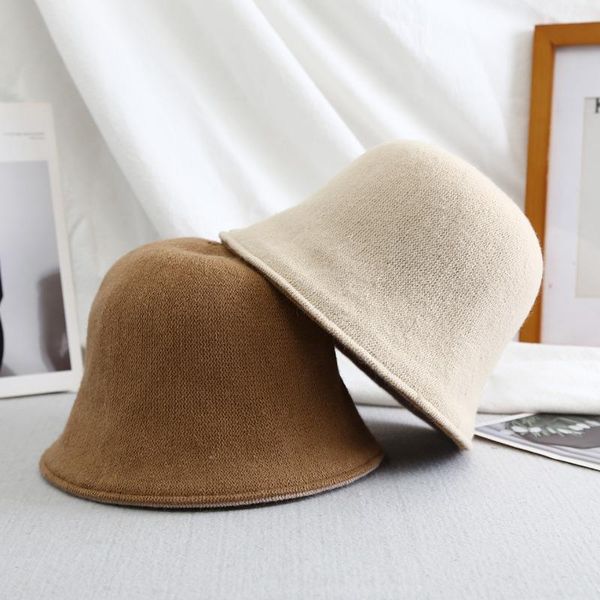 

winter wool cap bucket hat women hip hop hats wool fisherman hat female simple panama chapeau japanese flat cap, Blue;gray