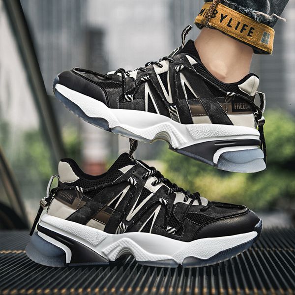 

men's autumn 2021 casual men's sho korean trendy ins dad sneakers, Black