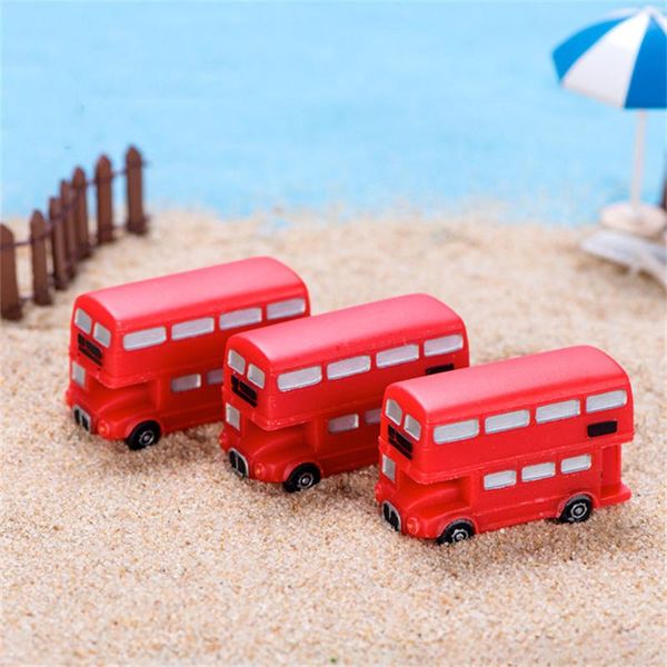 Oggetti decorativi Figurine Modello Cassetta postale rossa vintage Cabina telefonica Autobus Miniature Sabbia Tavolo da costruzione Bambino Giocattoli per bambini Decorati per la casa