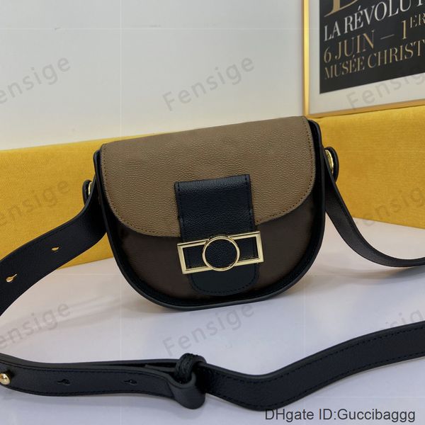 

women classic luxury designers crossbody bag single shoulder saddle pattern magnetic buckle handbags leather covers digram flowers lady bags
