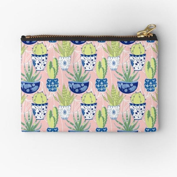 

cosmetic bags & cases women chinoiserie cactus printed fashion cosmetics organizer bag for travel colorful storage lady small gift