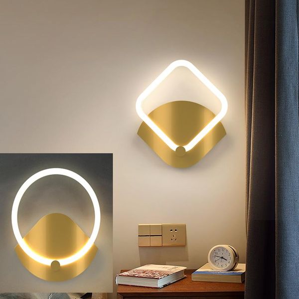 

wall lamp 14w led lustre gold bedside light creative modern aisle alluminum+acrylic 110-240v drop