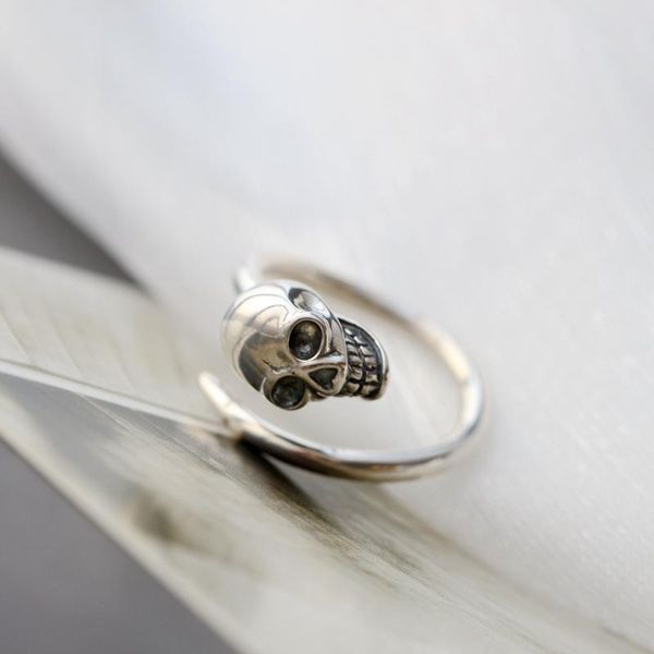

cluster rings authentic classic 925 sterling silver ring good detail the death skull vintage for man jewelry, Golden;silver