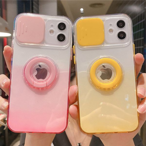 

iphone case 11, 12 pro max, x, 7, 8 plus, xr, xs max, ring bracket, gradient, push down, camera protection