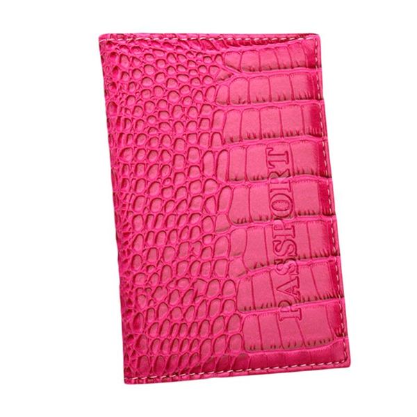 

card holders dustproof passport cover practical waterproof pu leather solid protective case travel portable soft crocodile texture, Brown;gray