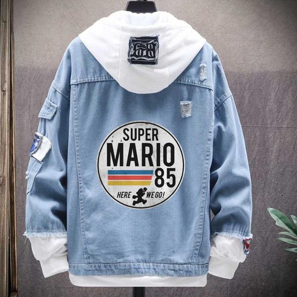 

men's jackets funny hip hop mens clothes denim jacket for men style novelty plumber with print motorcycle jean autumn plus size unisex, Black;brown