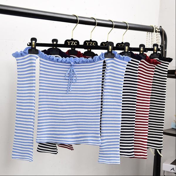 

ruffles slash neck striped sweaters womens knitting off shoulder thin sweater pullover for girls drop shipping, White;black