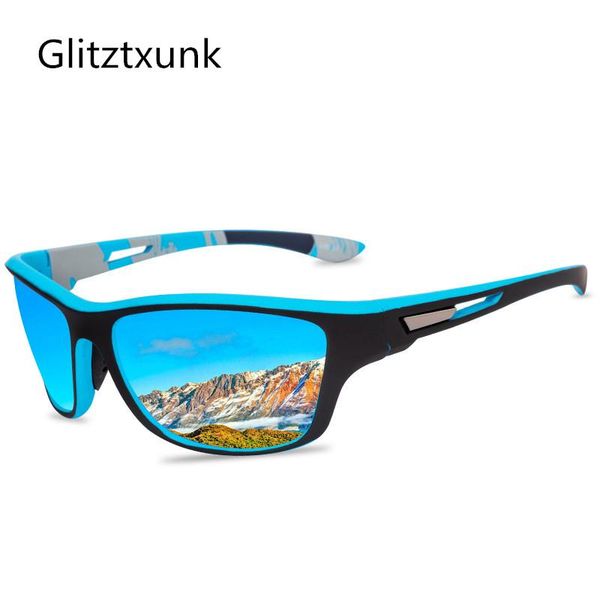 

sunglasses glitztxunk mens polarized for men outdoor shades sports windproof sand goggles sun glasses male uv400 protection, White;black