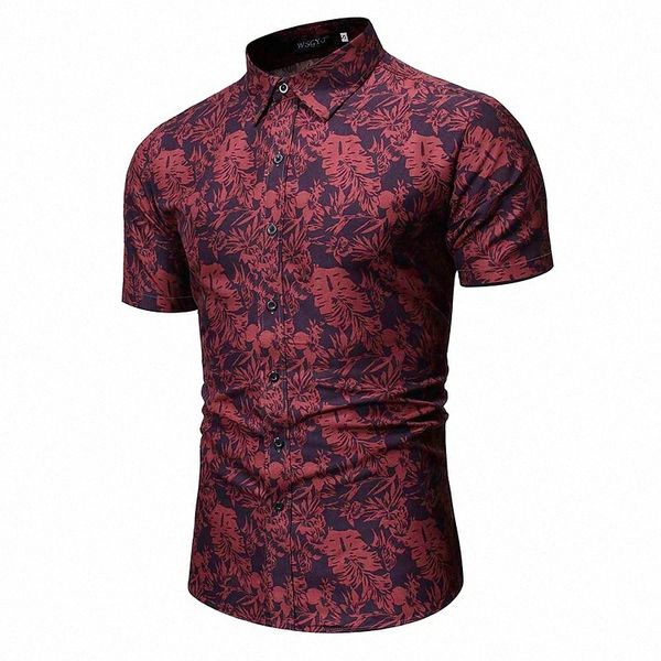 

men's shirt floral color block geometric shirt collar party going out print short sleeve tropical blue wine w5it#, White;black