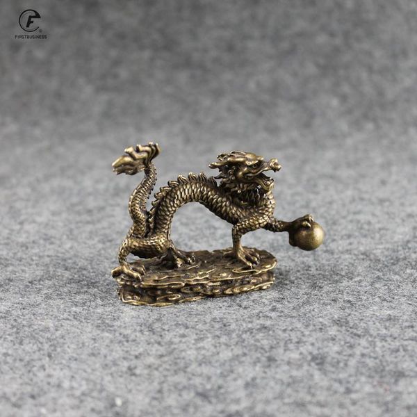 

decorative objects & figurines antique bronze ornament chinese mythical animal dragon statue copper figures miniatures pure brass luckly pap