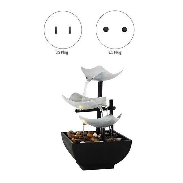 

garden decorations indoor 3-tier tablefountain, automatic pump with power switch, extra deep basin natural feature