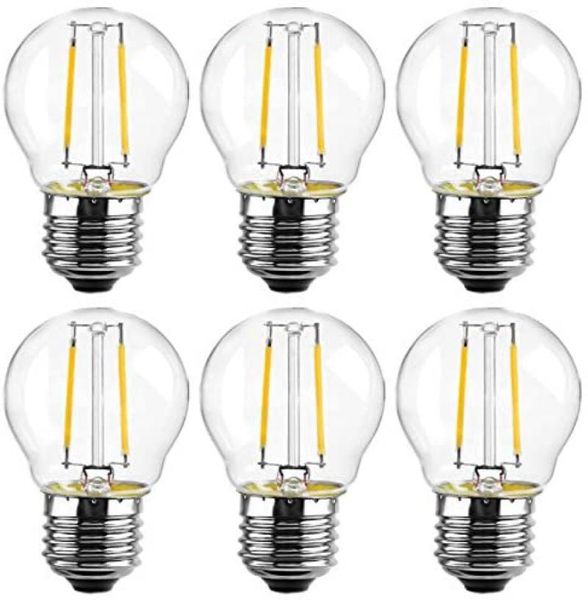 

bulbs kawatik 6pcs e27 g45 2w warm white led filament bulb 360degree lighting clear glass ac220v