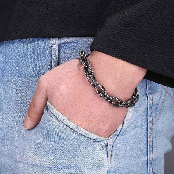 

charm bracelets men's bracelet stainless steel trend design chain silver color fashion wholesale jewelry gs01008, Golden;silver