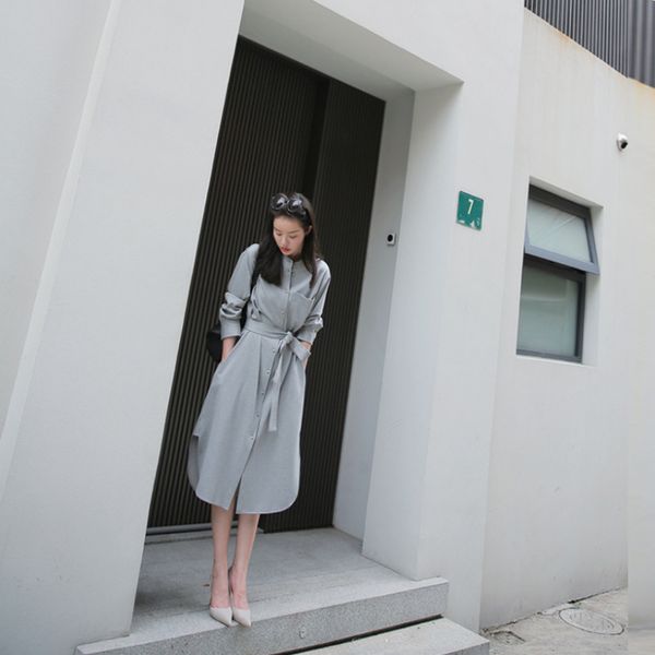 

autumn winter slim dressshow thin, Black;gray