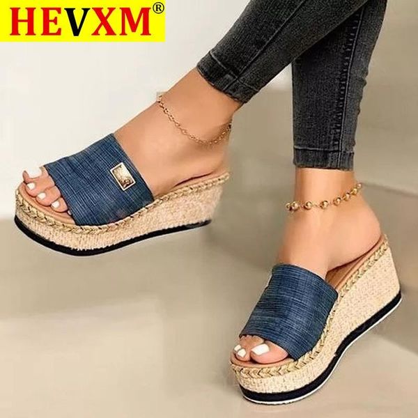 

summer women new wedge sandals platform flip flops soft comfortable 2021 new casual shoes outdoor beach slippers ladies sandals, Black