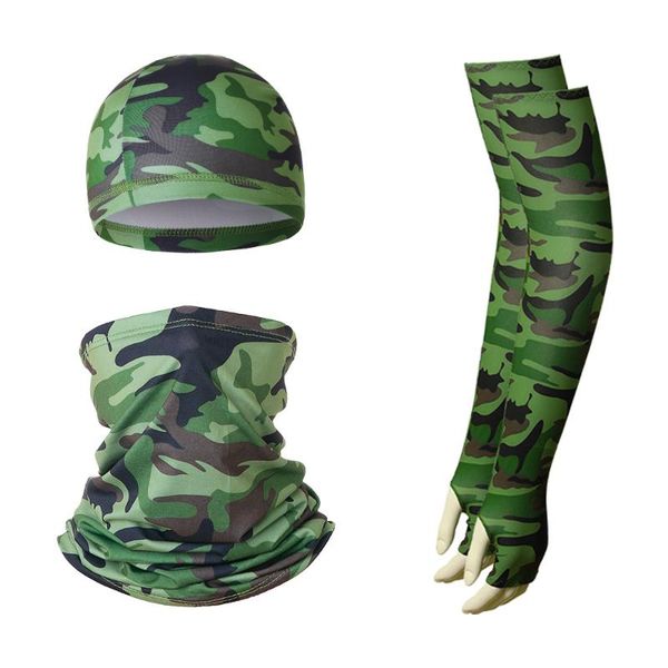 

hats, scarves & gloves sets amazon's outdoor sports sunscreen bicycle helmet lining cap silk scarf mid-length sleeves, Blue;gray