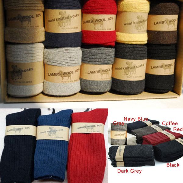 

1 etro pair of gentlemen wol blend men breathing army military socks thermal wool winter costume, Black