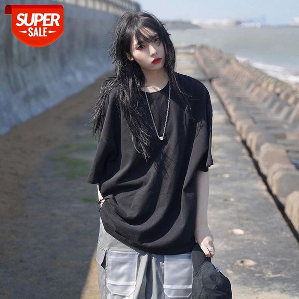 

2021 new women black white t-shirts lady solid tees short 5 color sleeve t shirts female summer for woman oversized #u11l
