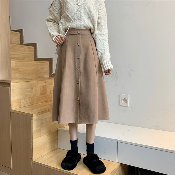 

skirts corduroy skirt for women in autumn and winter, Black