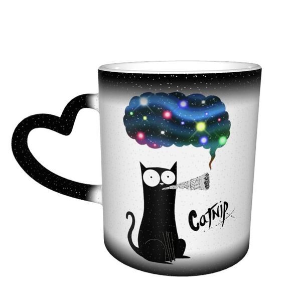 

mugs black cat mug cool porcelain office color changing cups