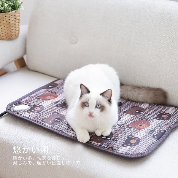 

cat beds & furniture pa.an anti-biting pet heating pad dog kitten mat upgrade waterproof technology edge reinforcement 220v pets acessorios