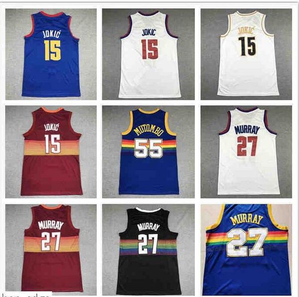 

2021 arrival 27 murray 15 jokic basketball jersey uniforms college, Black