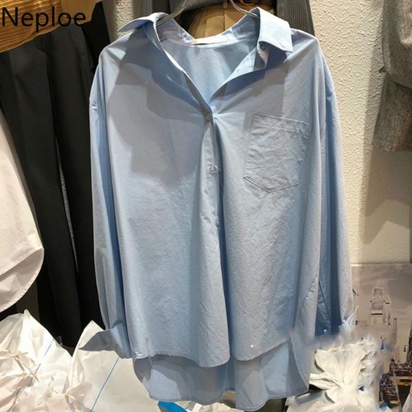 

women's blouses & shirts neploe basic women spring solid single breasted long sleeve office lady blusa shirt fashion casual female blou, White