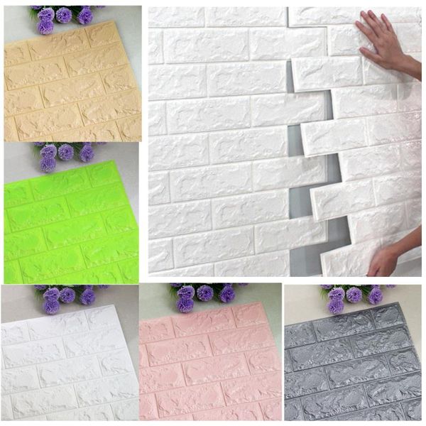 

wall stickers 3d self-adhesive embossed brick panel diy pe foam stone wallpaper home decor living room house decoration kids