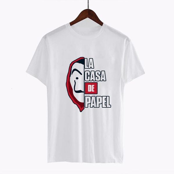 

luckyroll house of paper money heist t shirt women la casa de papel camiseta tshirt casual funny mask casa de papel t-shirt, White
