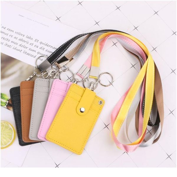 

thinkthendo office work school id card badge holder with keyring rope layards neck strap bag accessories qylpic