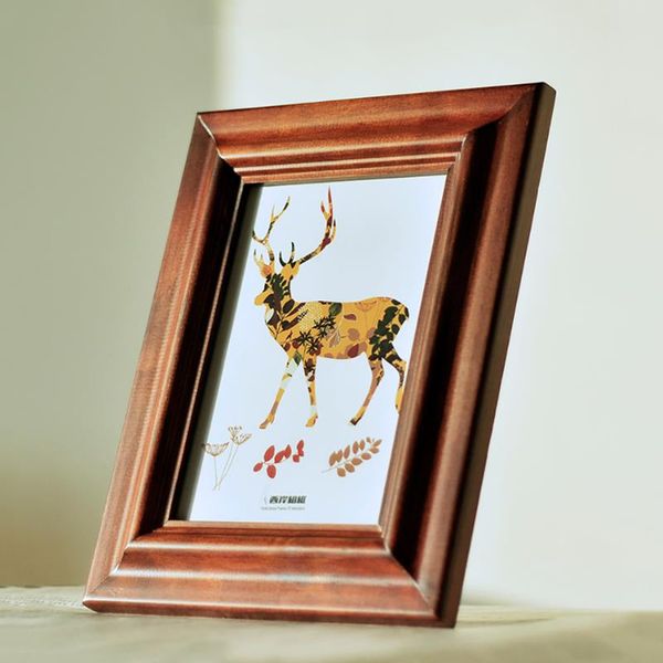 

frames antique brown wooden po frame,horizontal or verical table frame display,wedding/anniversary wall decorative