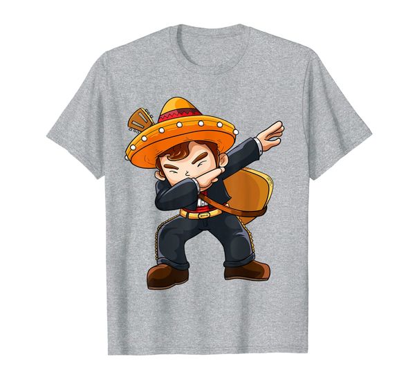 

dabbing mexican mariachi with guitar cinco de mayo t-shirt, White;black