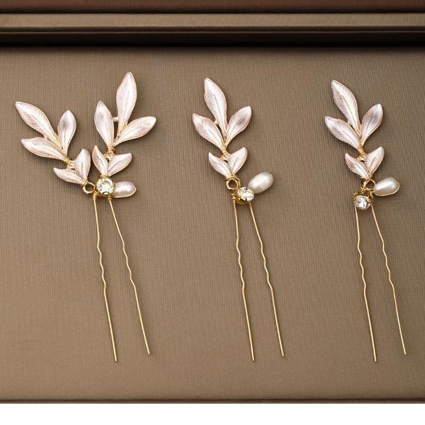 

3 pcs wedding hairpins tiara freshwater pearls golden bridal hair clips rhinestone barrettes women hair ornaments acc jllmxb, Silver