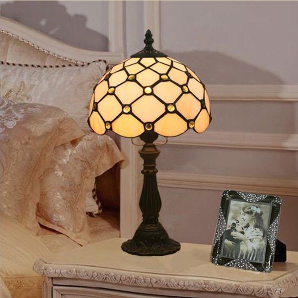 

woerfu tiffany table lamp 20cm aolly base e27 bedroom bedside lamp fashionretro table lamps
