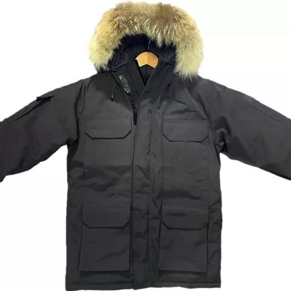 

new medium and long down jacket men women thickened tooling couple loose style, Black