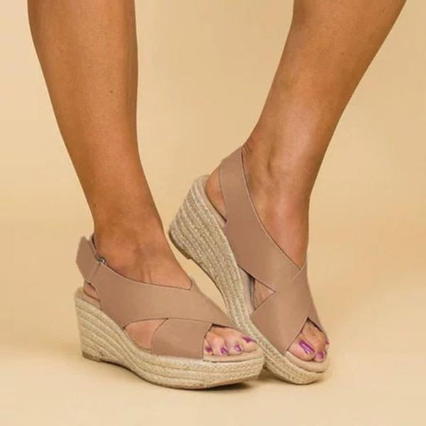 

sandals women summer shoes spot sales open toe breathable beach casual solid color wedges, Black