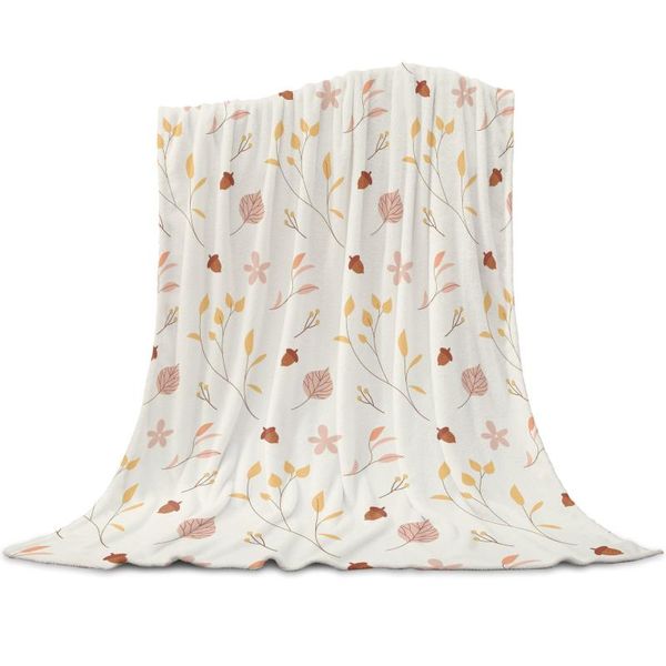 

blankets autumn yellow leaves pine nuts light thin flannel blanket custom super warm soft throw on sofa bed travel bedspread