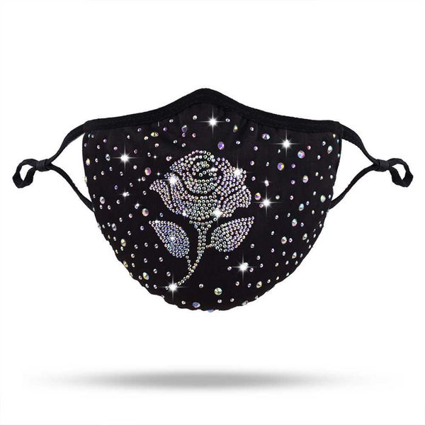 

fashion rhintone mask dustproof black cloth mask halloween personalized washable mask filterhigh quality