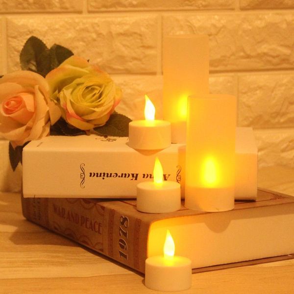 

2 or 4 pieces decorative led candles with usb charge,small battery powered electonic tealights,flameless birthday candles