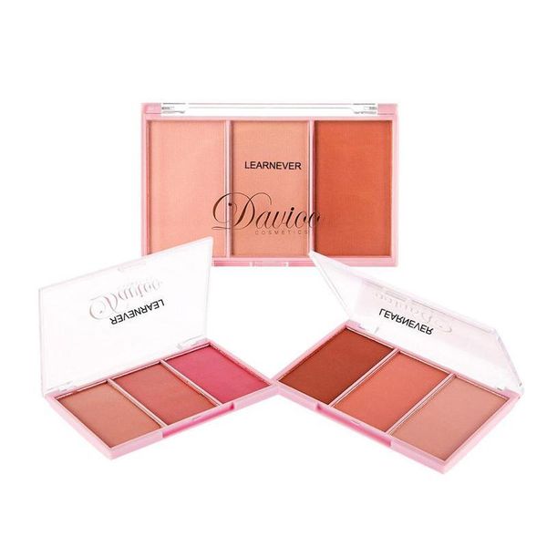 

blush 3 color baked makeup stick palette face cheek cream blusher sticker long lasting nude natural cosmetics
