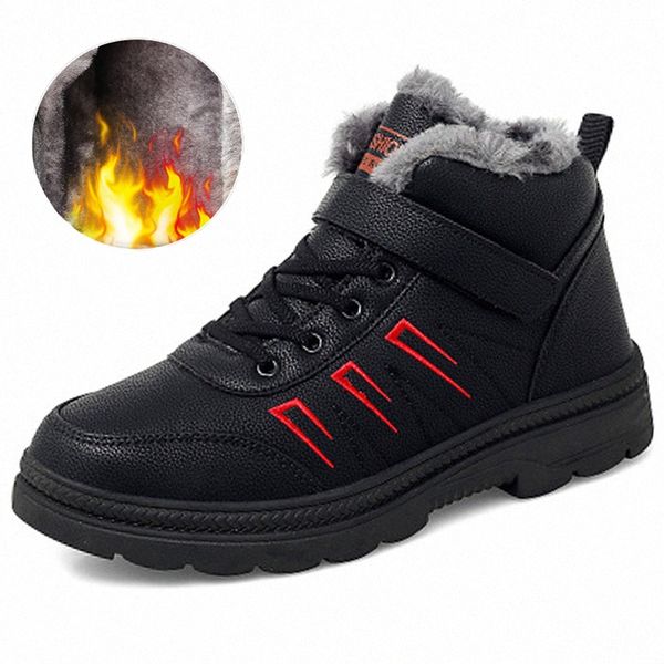 

outdoor leisure sports shoes winter snow boots trend warm and comfortable high mens cotton shoes indestructible mens high heel boo e2ey#, Black
