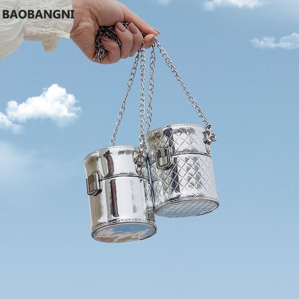 

evening bags mini flap cylinder bag fashion high-quality patent leather women's designer handbag lock chain shoulder messenger