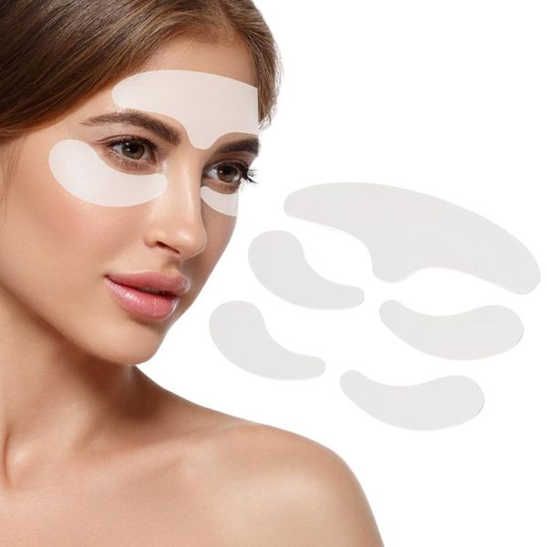 5 pcs Anti Wrinkle Eye e Testa Patches Reutilizável Silicone Olhos Pegajosos Removes Removedor Removedor Anti-Aging Face Lifting Pads Set