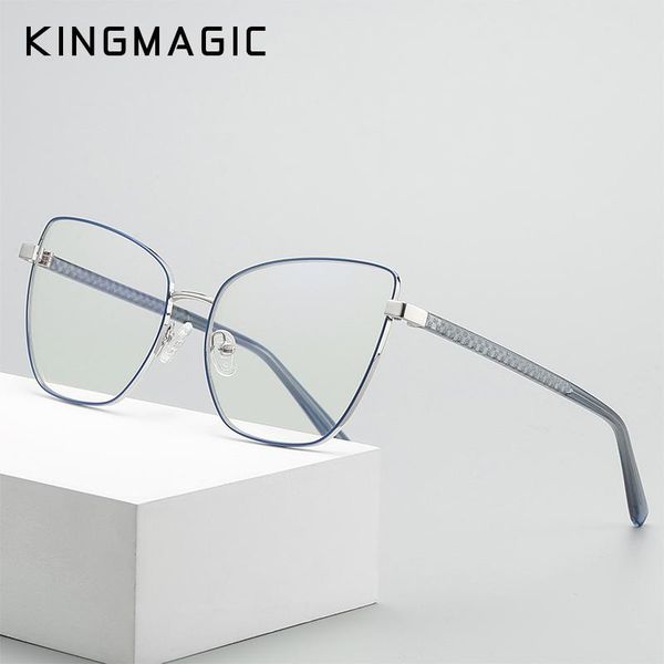 

sunglasses kingmagic computer glasses frame men women anti blue light blocking gaming protection uv400 radiation goggles spectacles, White;black
