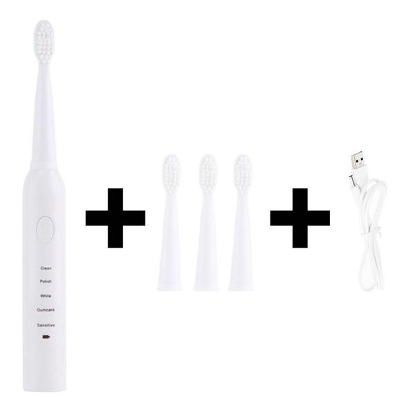 

smart electric toothbrush rechargeable sonic automatic soft waterproof usb charging