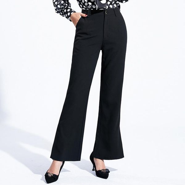 

women's pants & capris 2021 women korean temperament high waist flared casual office, Black;white